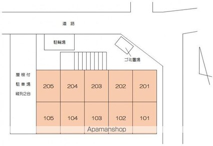 ナビハウス[1K/20m2]の配置図
