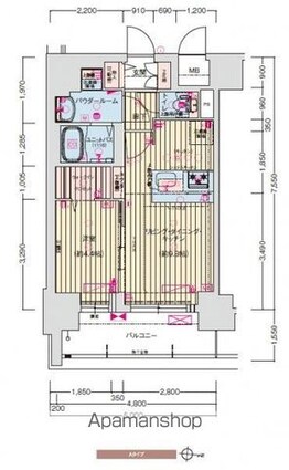 プレサンス丸の内アドブル[1LDK/37.75m2]の間取図