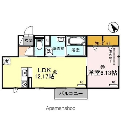 ロイヤルメゾンＨＹＳ[1LDK/43.53m2]の間取図
