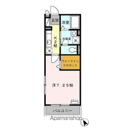 ディアコートＫＨ　Ｉ[1K/26.52m2]の間取図