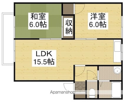 コーポサンフル[2LDK/59.2m2]の間取図