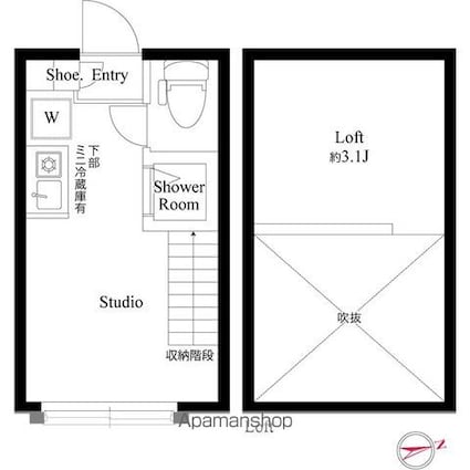 ハーモニーテラス高井戸西[1R/10.53m2]の間取図