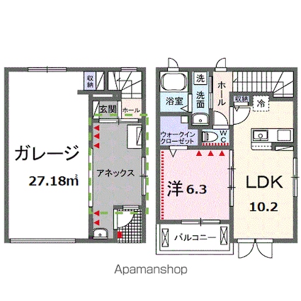 カブ　ガレージ[1LDK/81.76m2]の間取図