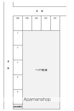 ハイツ松本[3K/38.8m2]の配置図