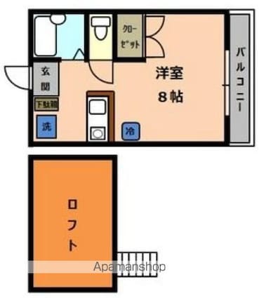 モンソレイユ日吉台[1R/19.44m2]の間取図