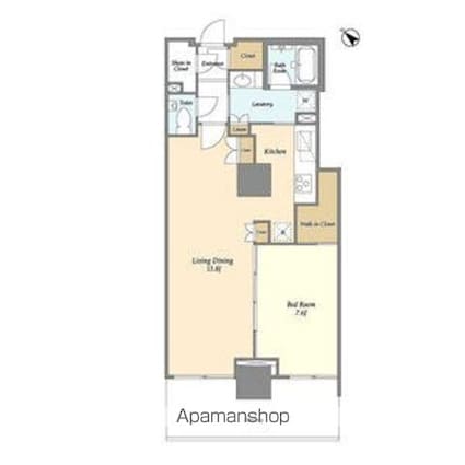 東京都新宿区西新宿３丁目[1LDK/59.29m2]の間取図