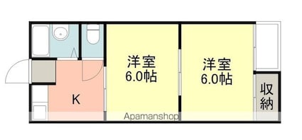 サンハイツ[2K/33m2]の間取図