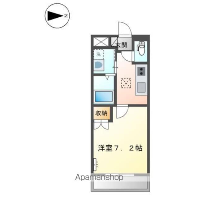 和歌山県和歌山市塩屋１丁目[1K/25.83m2]の間取図