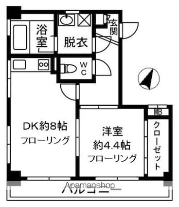 ベルマンション[1LDK/32.22m2]の間取図