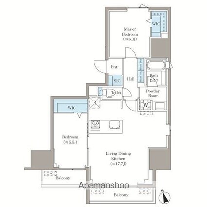 ＶＩＳＴＡ西早稲田[2LDK/68.3m2]の間取図