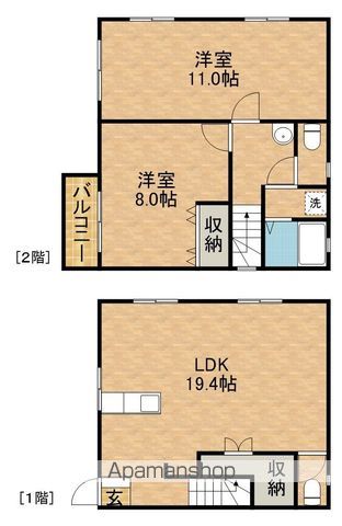 掛川市 2階建 築27年の間取り写真