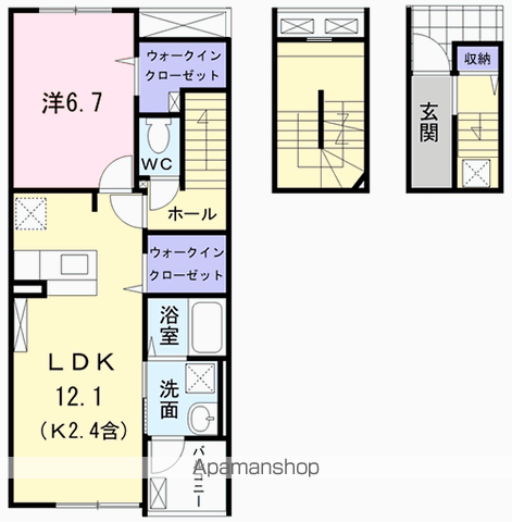 【福生市大字福生のアパートの間取り】