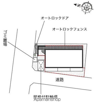 レオネクストフィオーレ[1K/24.22m2]の配置図