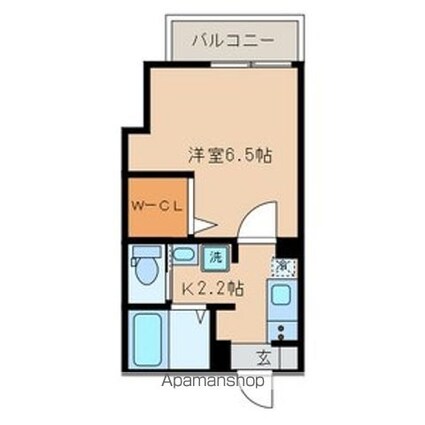 Ｂｅｌｌｅ　Ｖｕｅ　Ｓｈｉｒｏｋａｎｅ[1K/22.56m2]の間取図