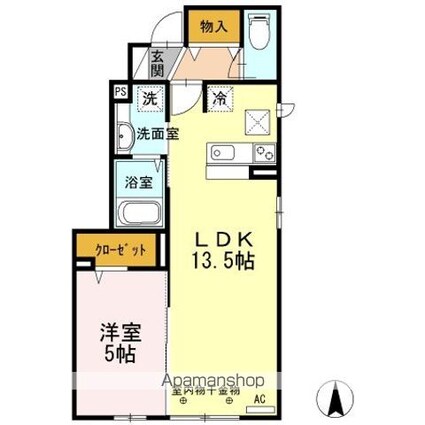 ヴィラ　アカシア[1LDK/43.64m2]の間取図