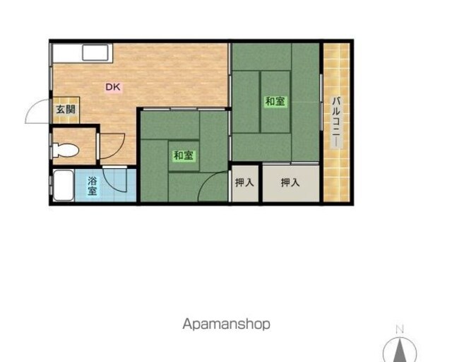 南本マンション[2DK/37.26m2]の間取図