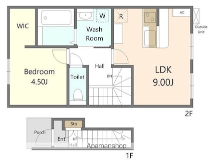 滋賀県東近江市八日市清水２丁目[1LDK/40.42m2]の間取図