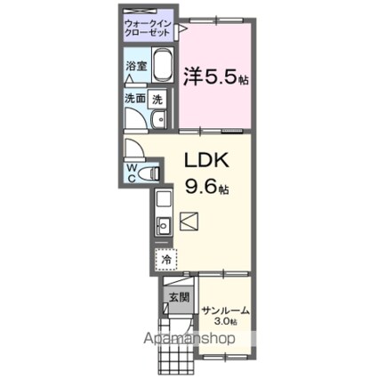 アステル・カロン[1LDK/40.1m2]の間取図