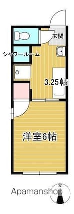 シティハイム西古松[1K/23.46m2]の間取図