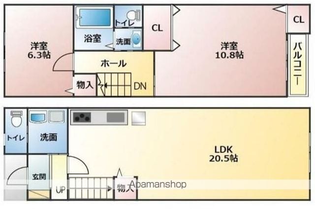 【武蔵村山市大南のアパートの間取り】