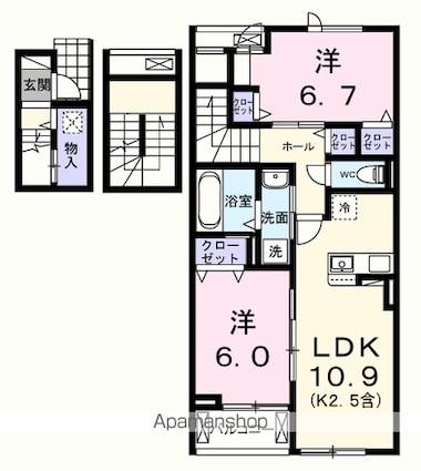 フェリス　ソレアードⅢ[2LDK/66.02m2]の間取図