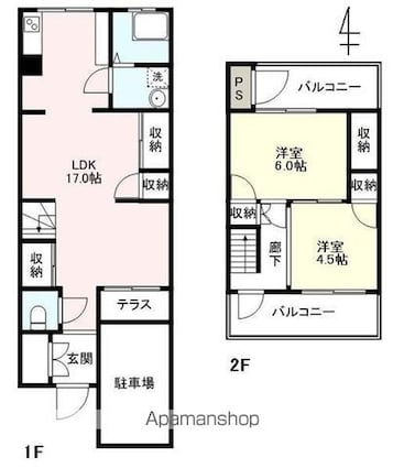 扇町メゾネット[2LDK/68.25m2]の間取図