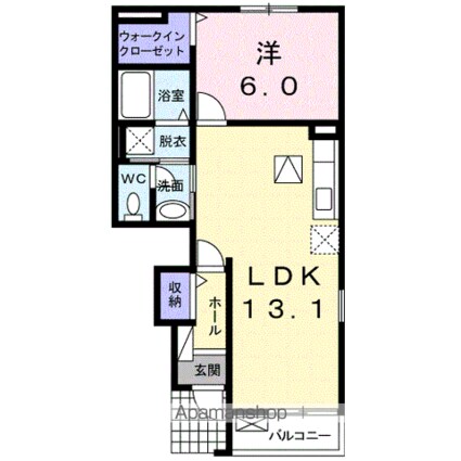 秋桜ｎｅｏ　Ａ[1LDK/45.34m2]の間取図