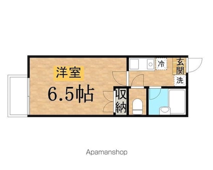 ハイツ向の岡[1K/19.61m2]の間取図