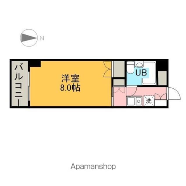 井口クイーンズコート[1K/22m2]の間取図
