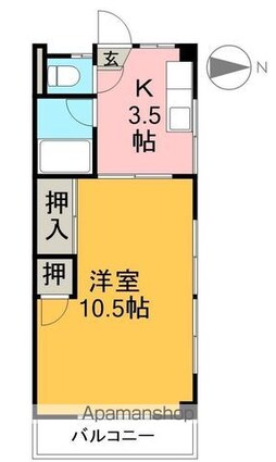 ＳＩＮＡＪＹＵＲＩＭＥ・ＡＲＫ[1K/29.81m2]の間取図
