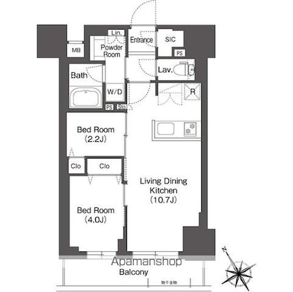 ＢｌｕＲｏｃｋ後楽園　[2LDK/40.08m2]の間取図
