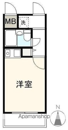 朝日プラザアーバンコア高松５０４号[1K/15.7m2]の間取図