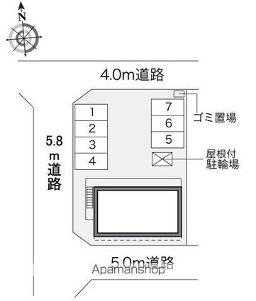 レオパレスエーデルヴァイス[1K/23.18m2]の配置図