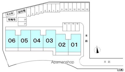 滋賀県大津市石山寺３丁目[2LDK/65.22m2]の配置図