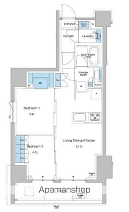 ルフォンプログレ志村坂上[2LDK/55.55m2]の間取図