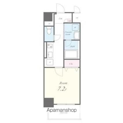 ボーデュキャナル幅下[1K/28.31m2]の間取図