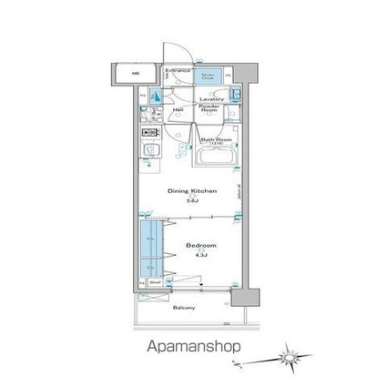ルフォンプログレ赤羽[1DK/27.86m2]の間取図