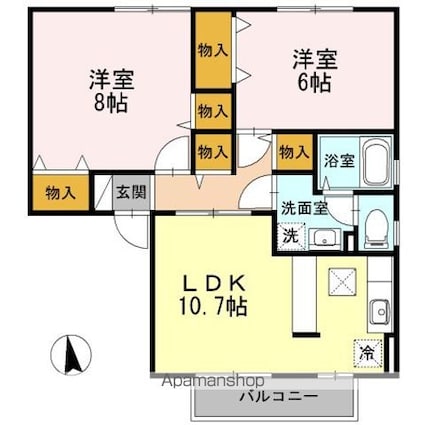 メゾン・ロゼール　Ａ[2LDK/57.98m2]の間取図