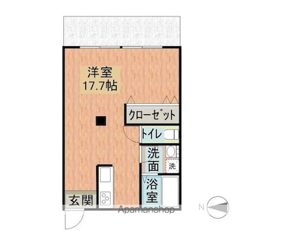 ポポラーレ昭和[1R/33.6m2]の間取図