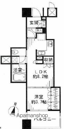 パークハウス笹塚アーバンス[1LDK/32.84m2]の間取図