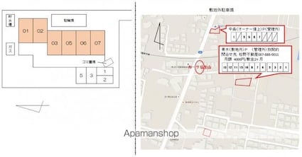 カーサ　仏生山[1K/30.29m2]の配置図