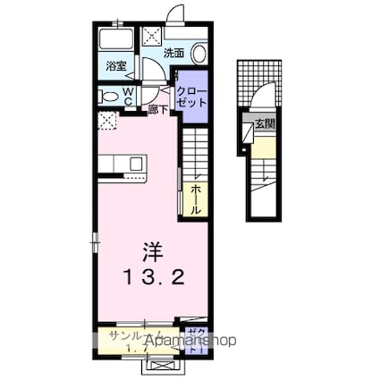 オレガノ　Ａ[1R/40.94m2]の間取図