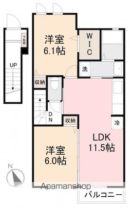 ブリッサ[2LDK/56.17m2]の間取図