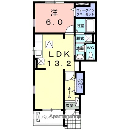 サニースイート[1LDK/46.83m2]の間取図