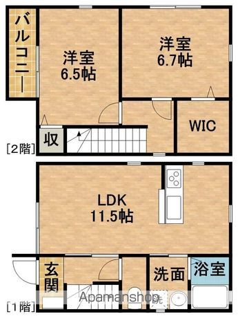 浜松市中央区 2階建 築8年の間取り写真