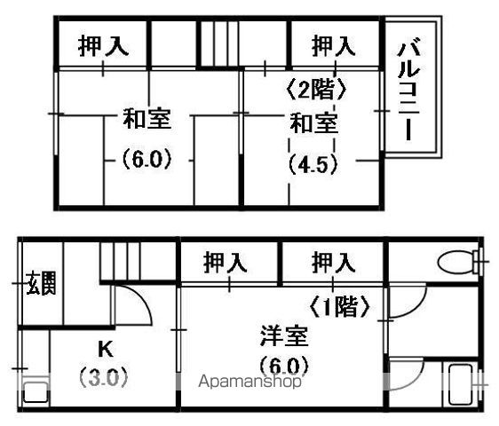 野里町貸家の間取り写真