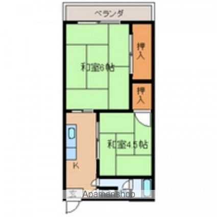 広島県広島市中区堺町１丁目[2K/40m2]の間取図