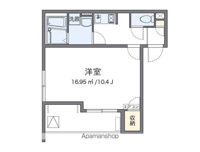レオネクストシルビー赤坂[1K/29.9m2]の間取図