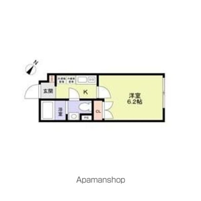 ＶＩＳＴＡ　ＡＳＡＧＡＹＡ．Ｎ[1K/20.07m2]の間取図