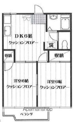 アゼリアコートＮ[2DK/39.5m2]の間取図